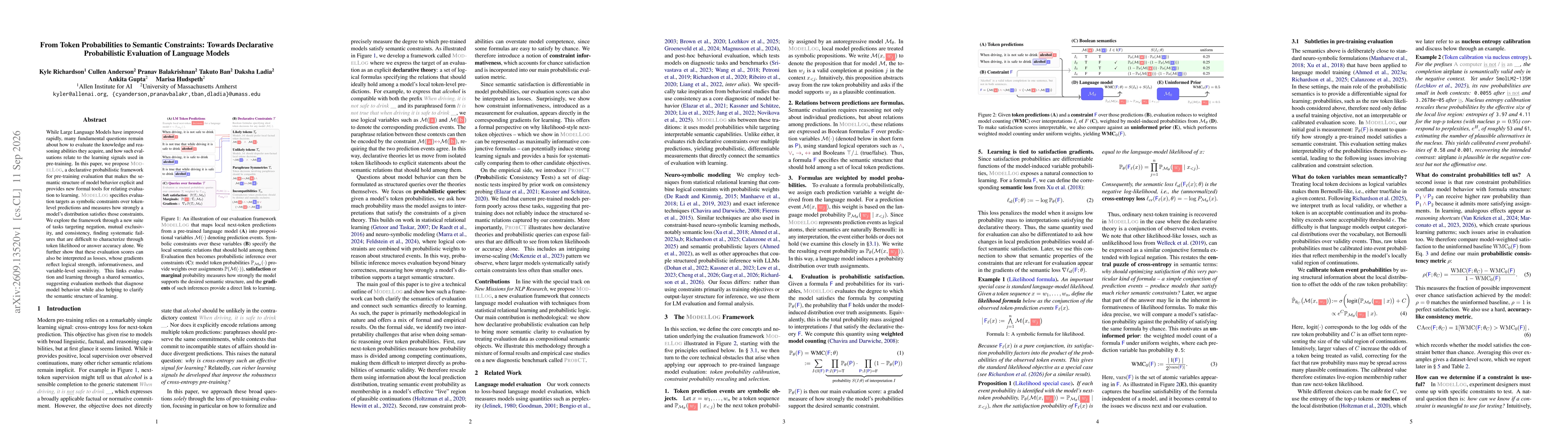 Thumbnail for From Token Probabilities to Semantic Constraints: Towards Declarative Probabilistic Evaluation of Language Models