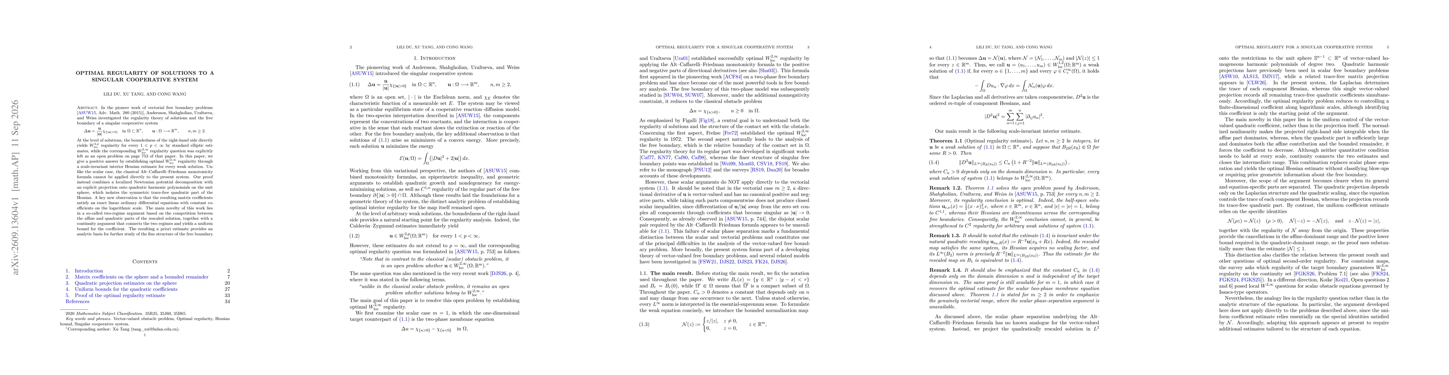 Thumbnail for Optimal regularity of solutions to a singular cooperative system