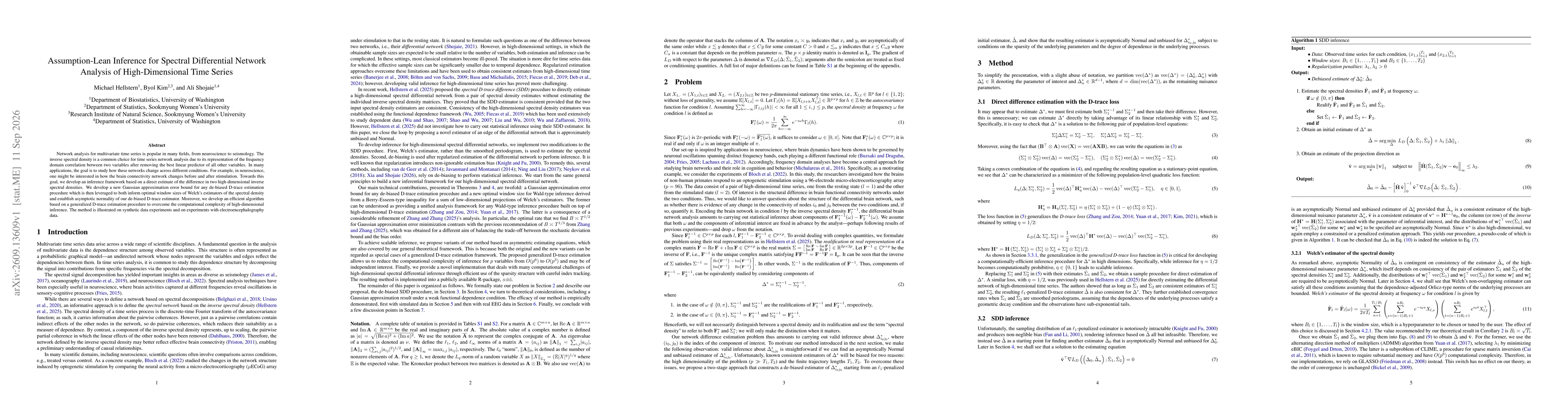 Thumbnail for Assumption-Lean Inference for Spectral Differential Network Analysis of High-Dimensional Time Series