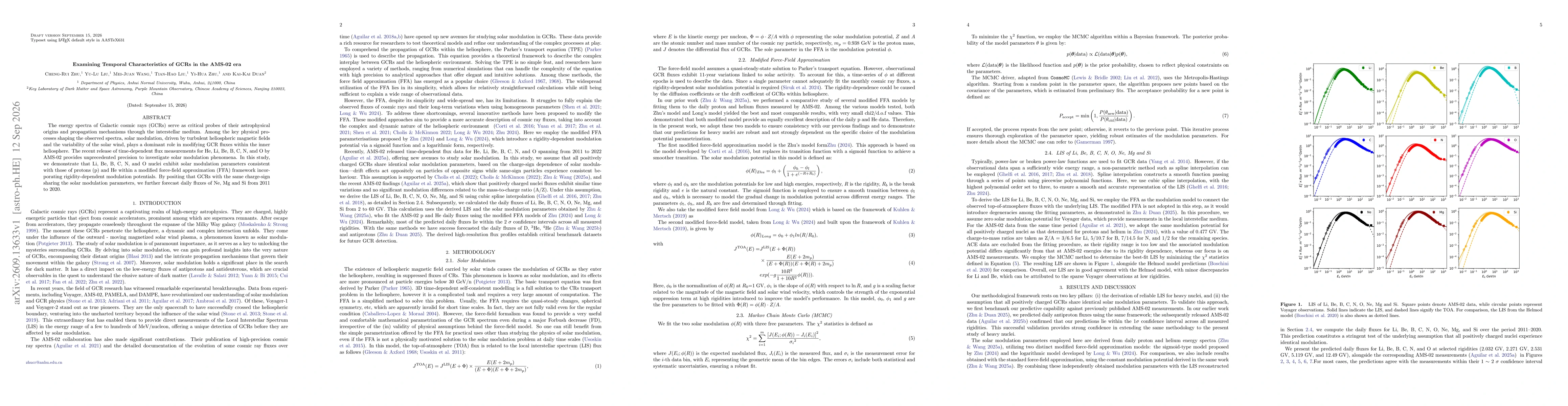 Thumbnail for Examining Temporal Characteristics of GCRs in the AMS-02 era