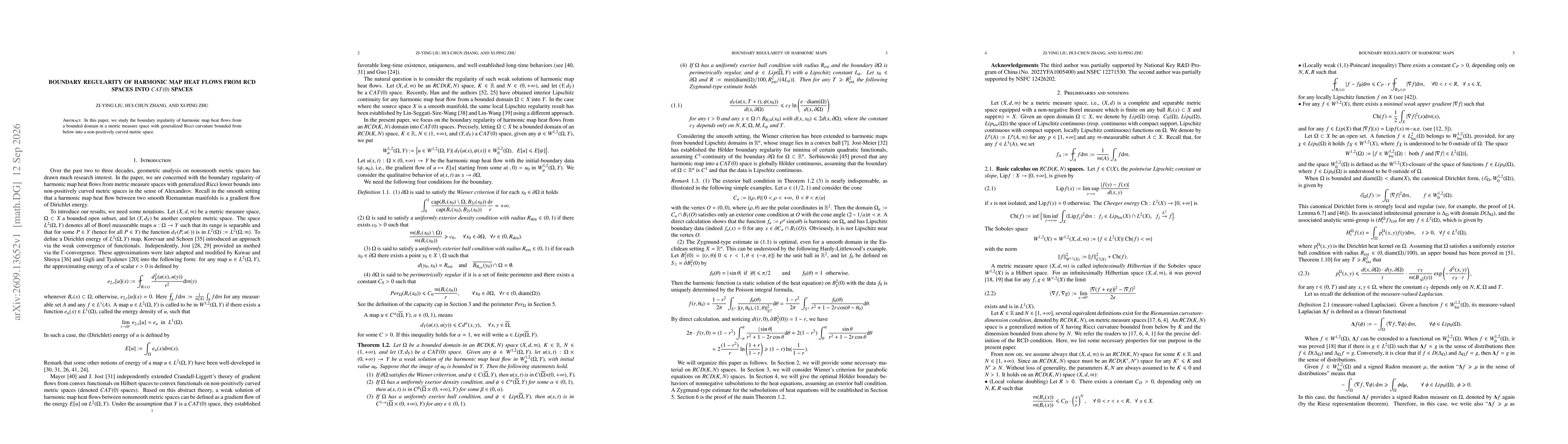 Thumbnail for Boundary regularity of harmonic map heat flows from RCD spaces into $CAT(0)$ spaces