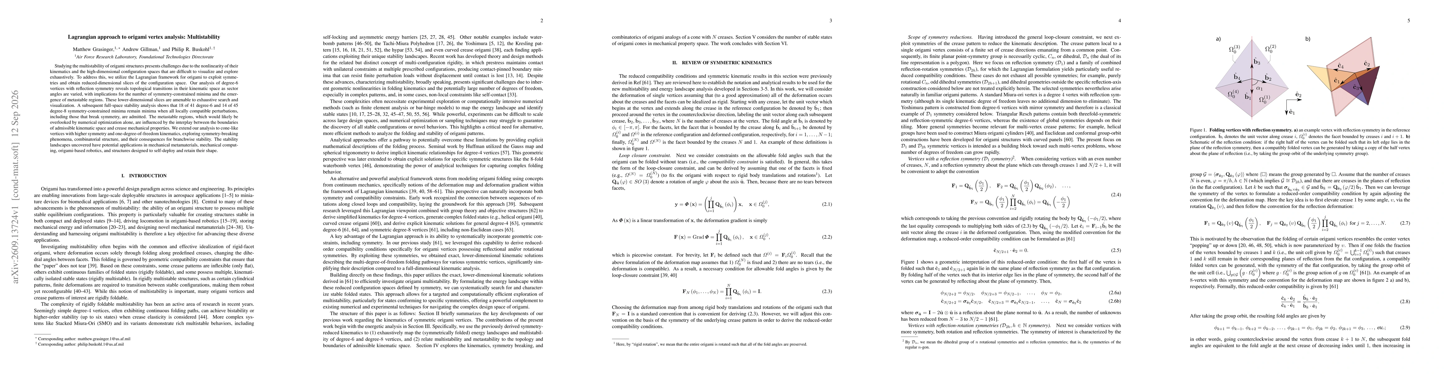 Thumbnail for Lagrangian approach to origami vertex analysis: Multistability