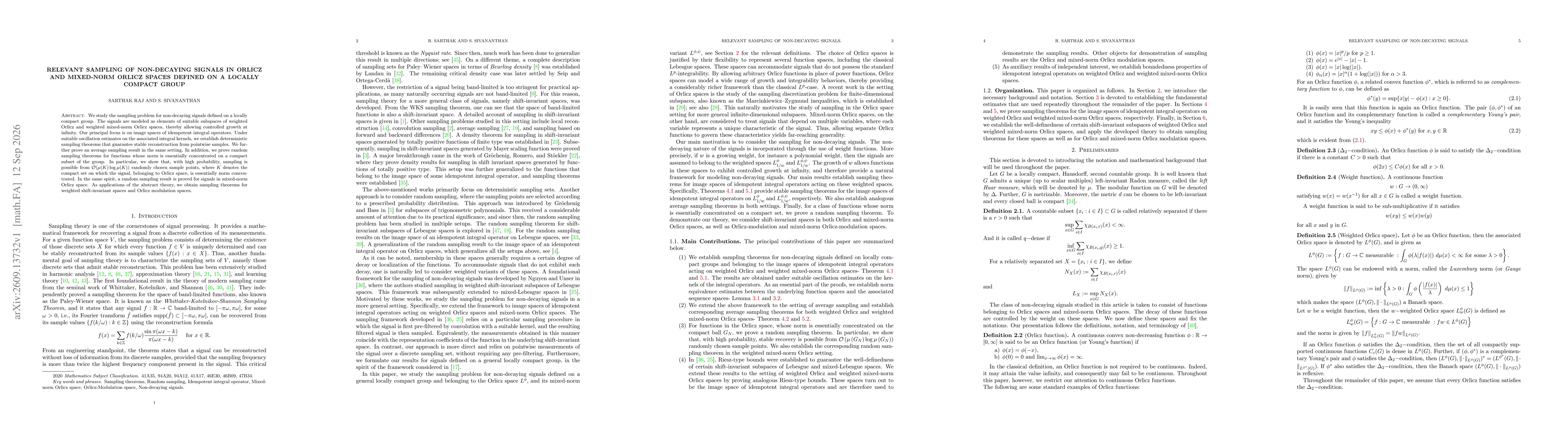 Thumbnail for Relevant sampling of non-decaying signals in Orlicz and mixed-norm Orlicz spaces defined on a locally compact group