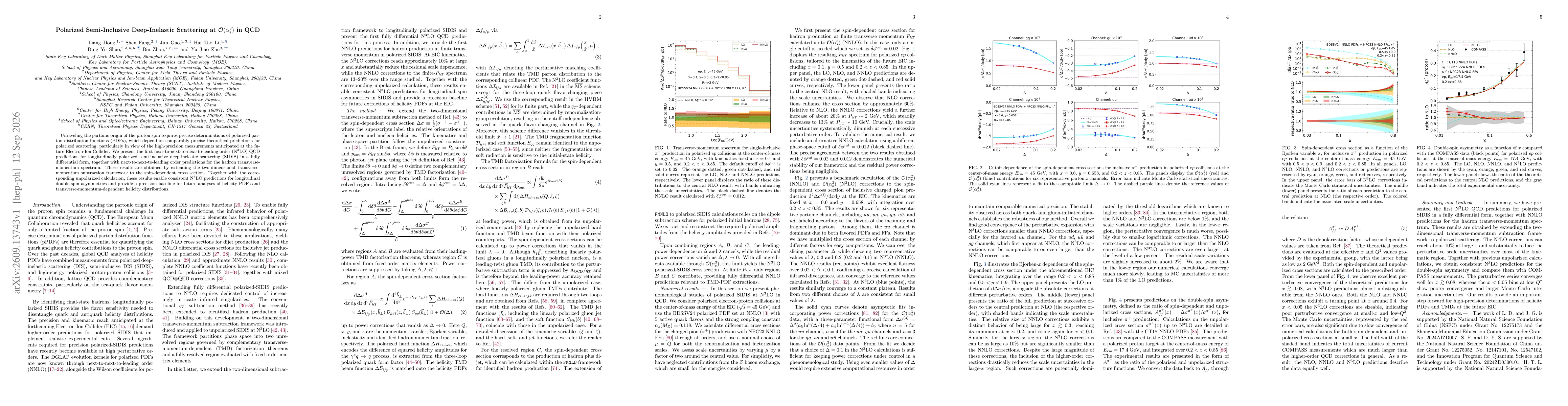 Thumbnail for Polarized Semi-Inclusive Deep-Inelastic Scattering at $\mathcal O(α_s^3)$ in QCD