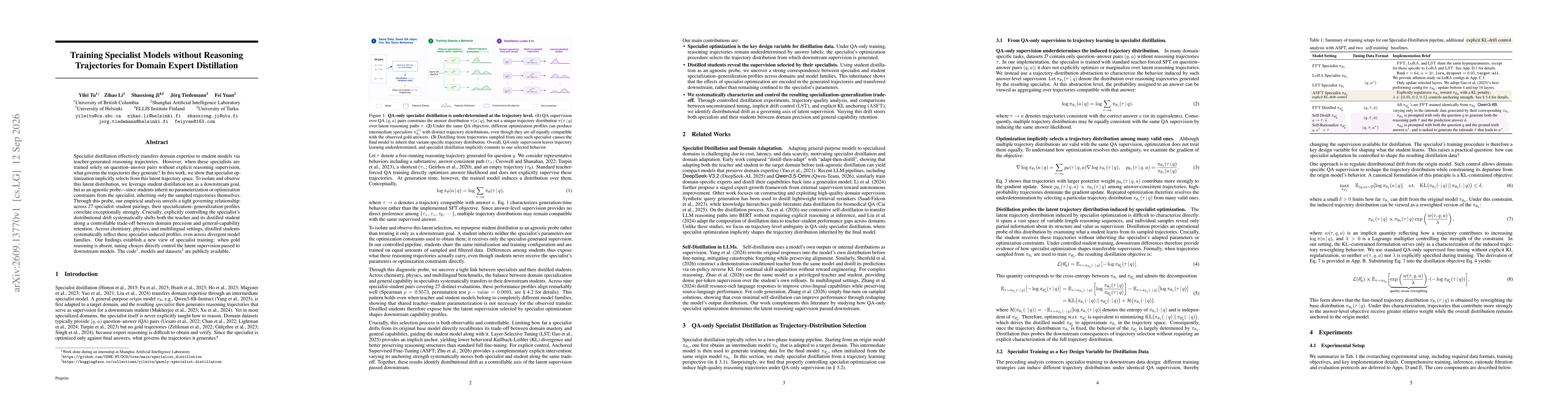 Thumbnail for Training Specialist Models without Reasoning Trajectories for Domain Expert Distillation