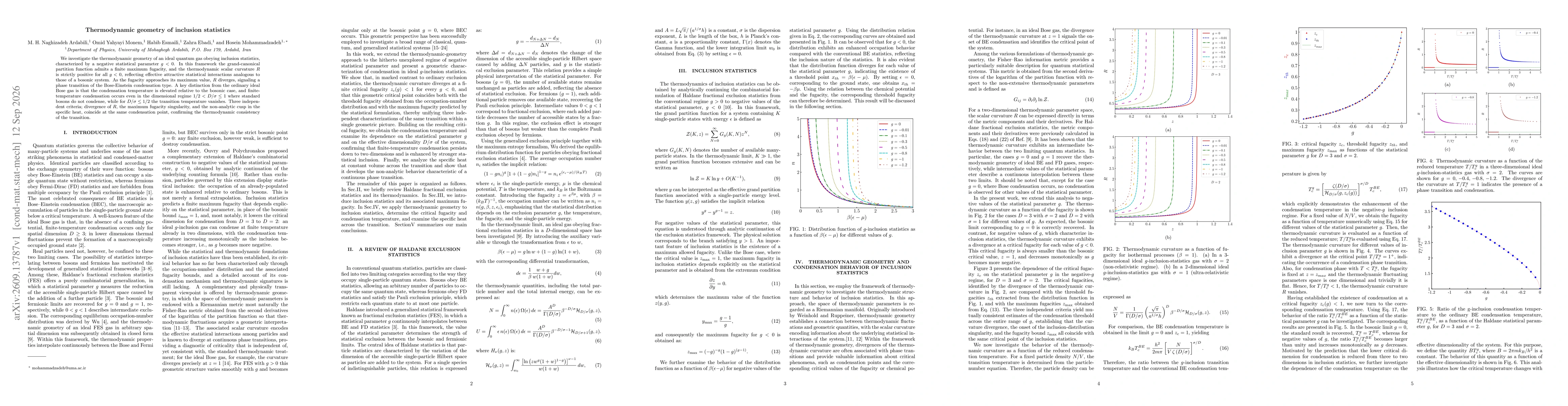 Thumbnail for Thermodynamic geometry of inclusion statistics