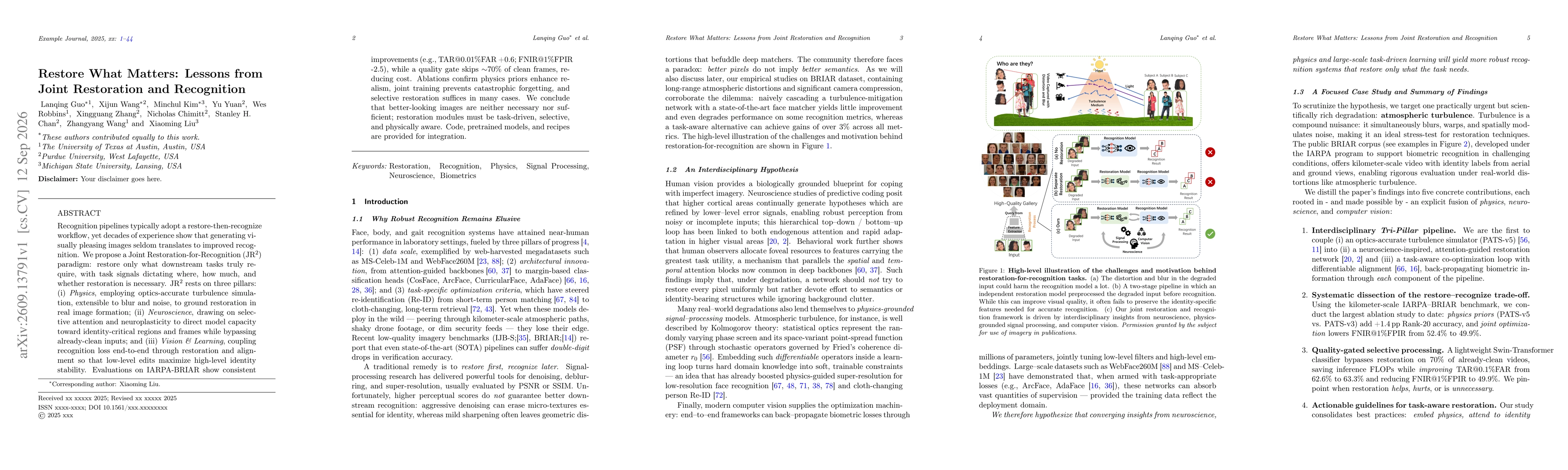 Thumbnail for Restore What Matters: Lessons from Joint Restoration and Recognition
