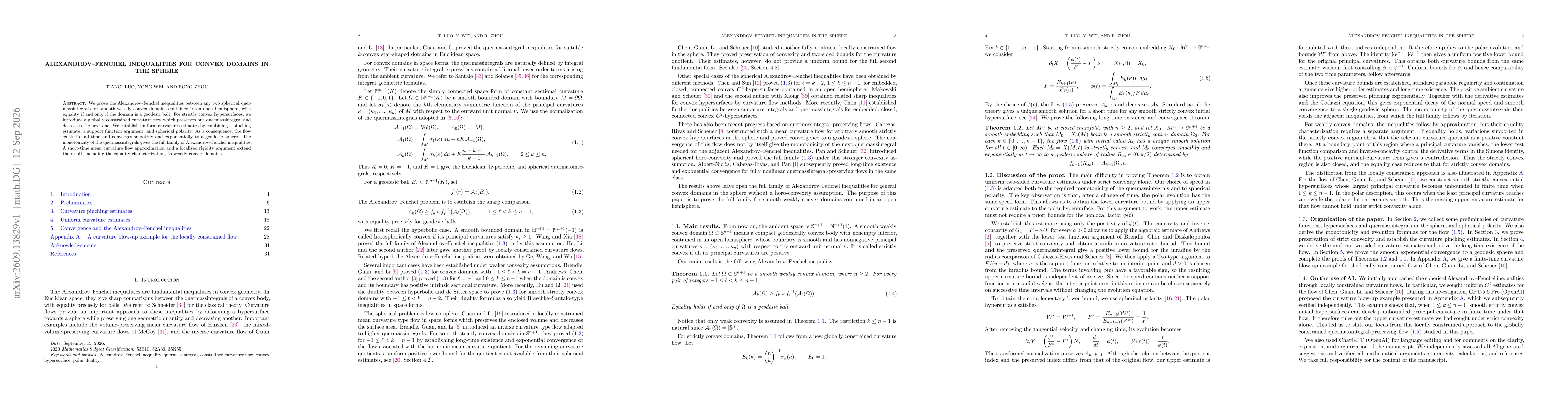Thumbnail for Alexandrov--Fenchel inequalities for convex domains in the sphere