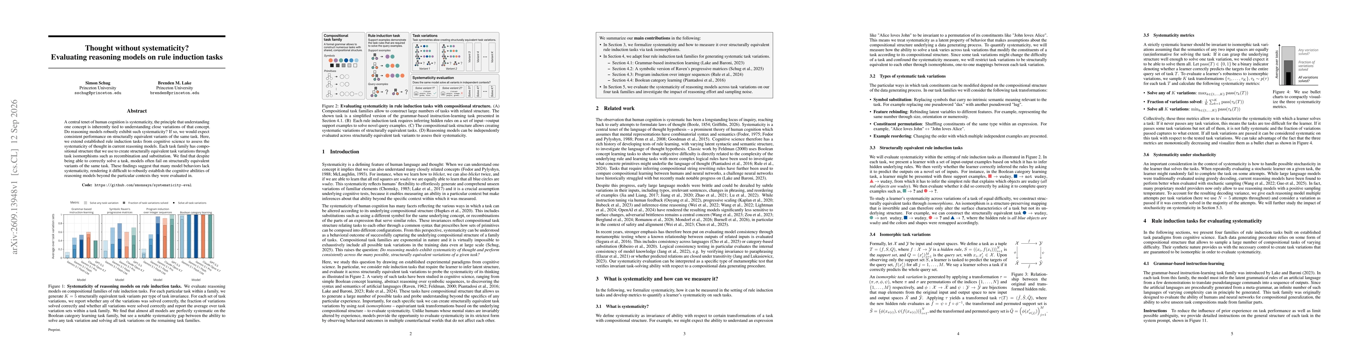Thumbnail for Thought without systematicity? Evaluating reasoning models on rule induction tasks