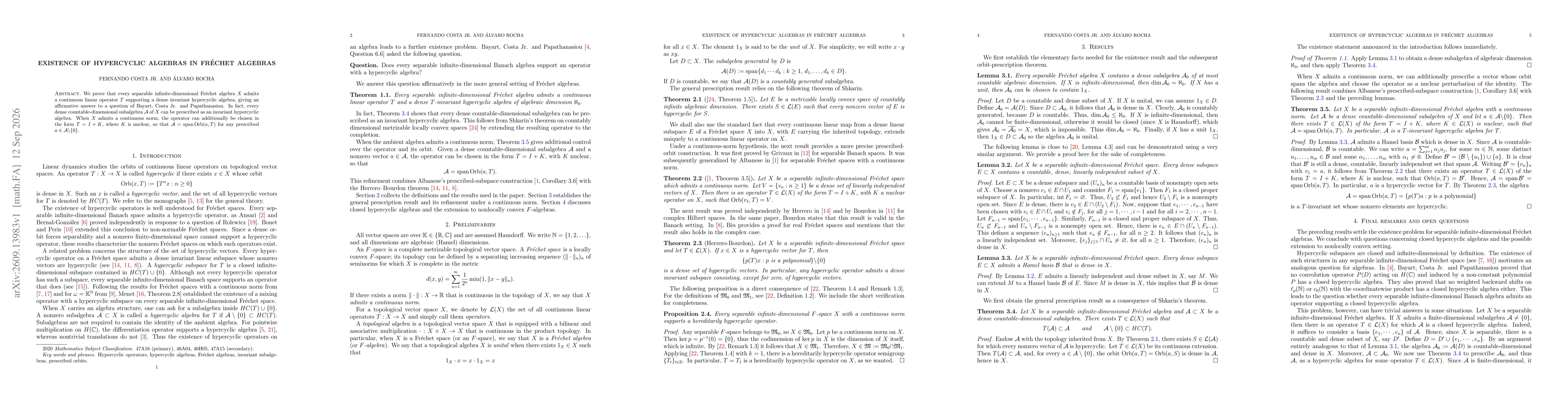 Thumbnail for Existence of hypercyclic algebras in Fréchet algebras