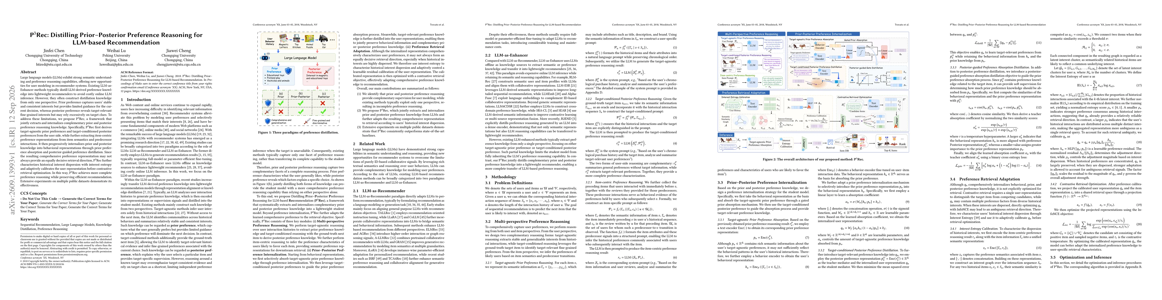 Thumbnail for P3Rec: Distilling Prior--Posterior Preference Reasoning for LLM-based Recommendation