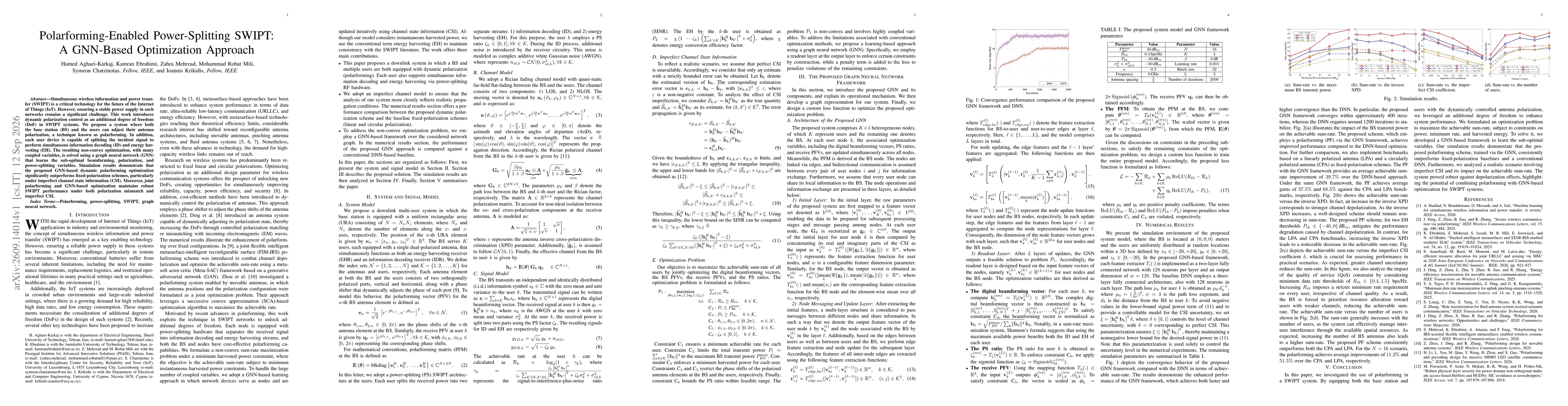 Thumbnail for Polarforming-Enabled Power-Splitting SWIPT: A GNN-Based Optimization Approach