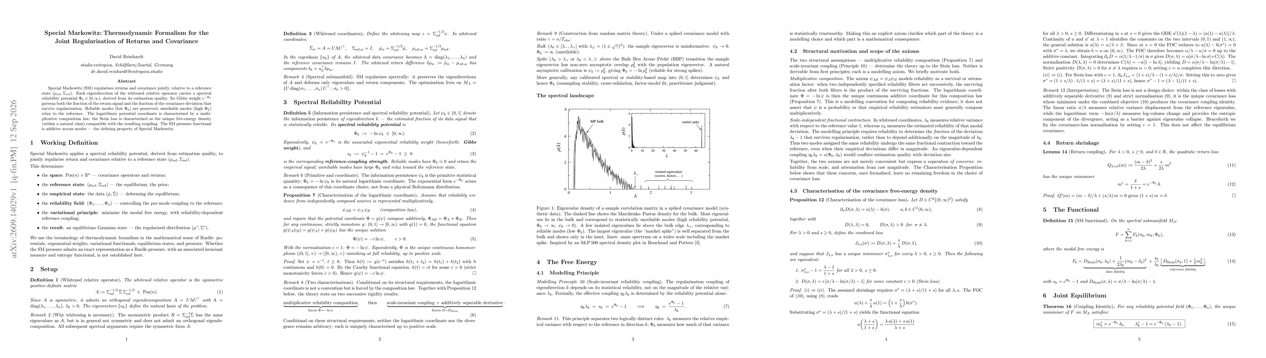 Thumbnail for Special Markowitz: Thermodynamic Formalism for the Joint Regularisation of Returns and Covariance
