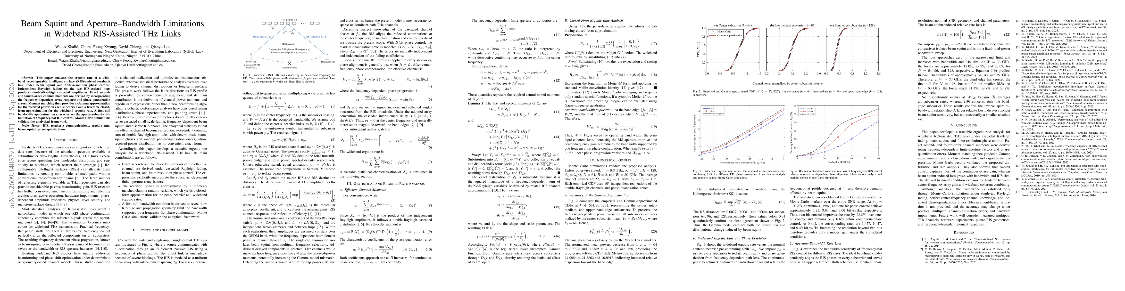 Thumbnail for Beam Squint and Aperture--Bandwidth Limitations in Wideband RIS-Assisted THz Links