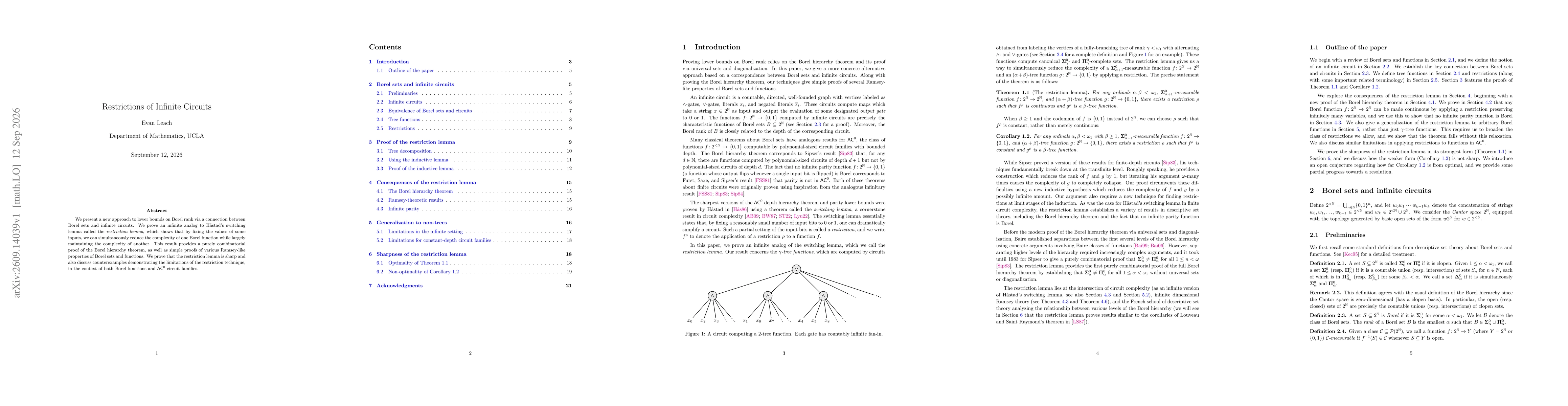 Thumbnail for Restrictions of Infinite Circuits