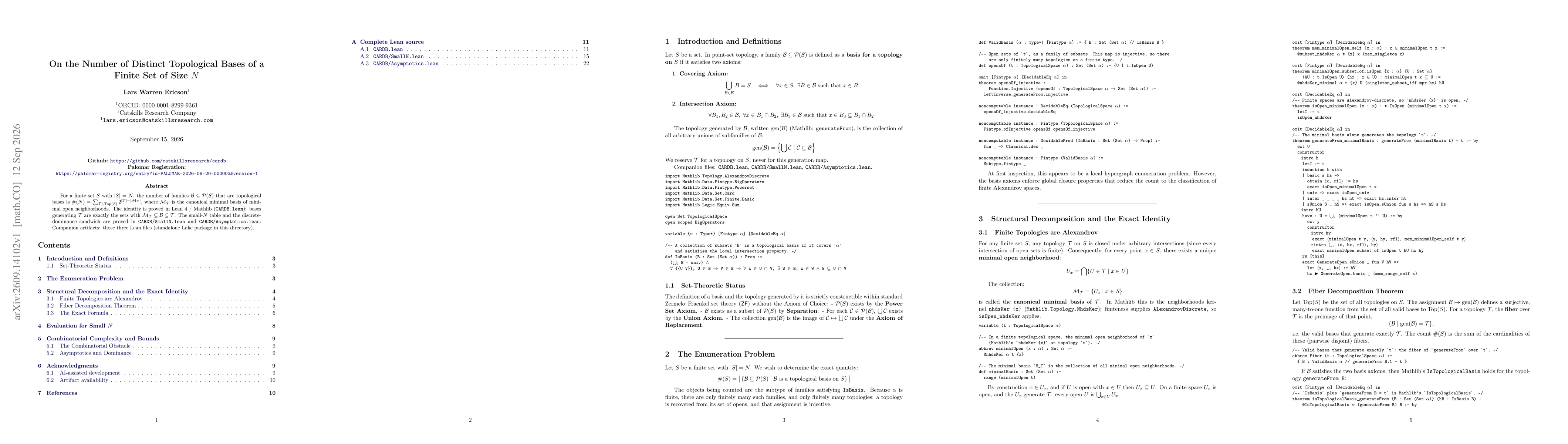 Thumbnail for On the Number of Distinct Topological Bases of a Finite Set of Size $N$