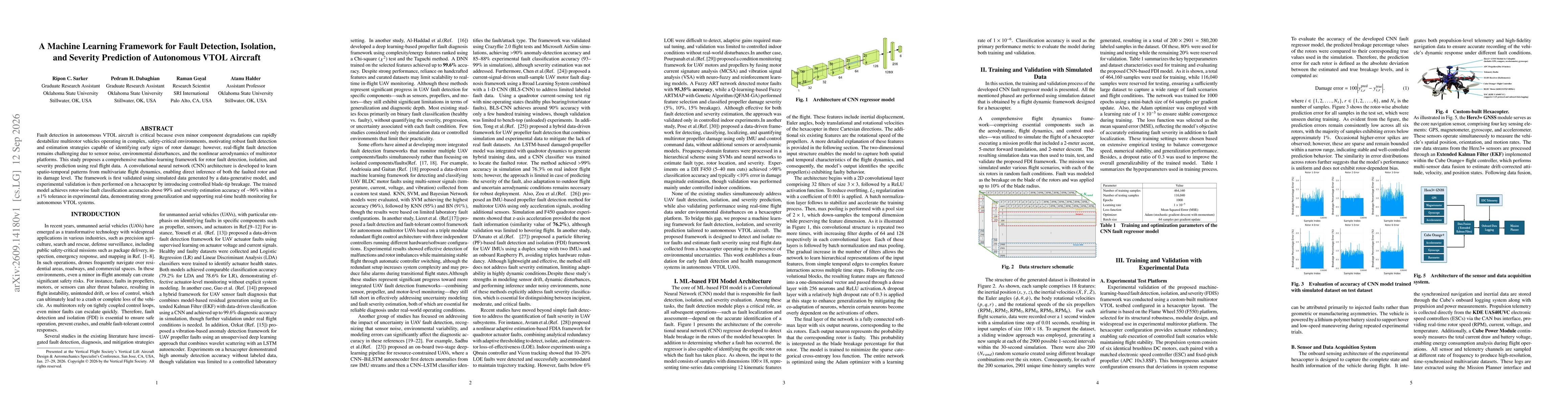 Thumbnail for A Machine Learning Framework for Fault Detection, Isolation, and Severity Prediction of Autonomous VTOL Aircraft