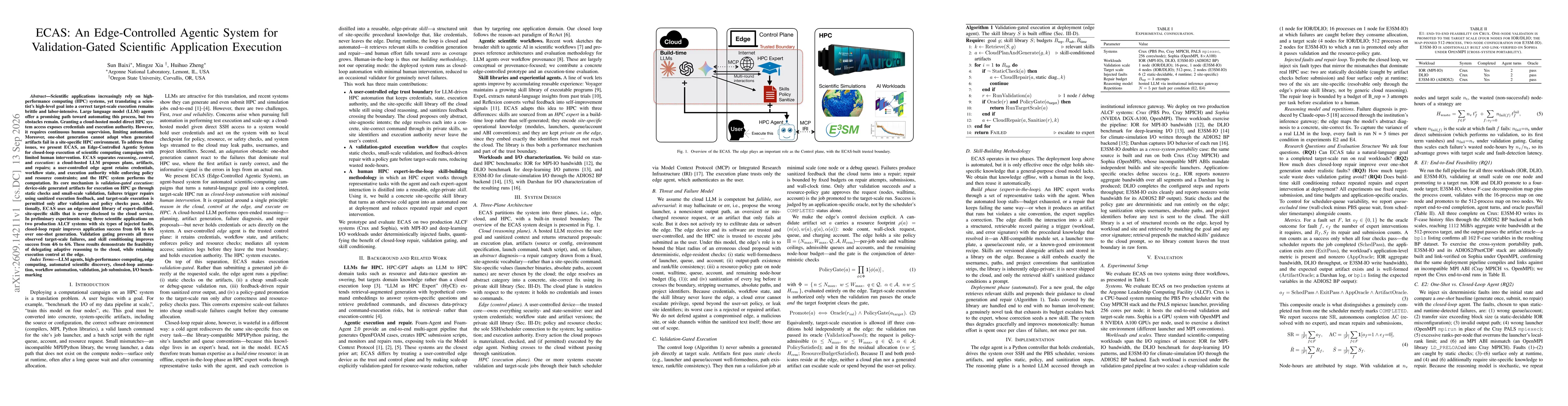 Thumbnail for ECAS: An Edge-Controlled Agentic System for Validation-Gated Scientific Application Execution