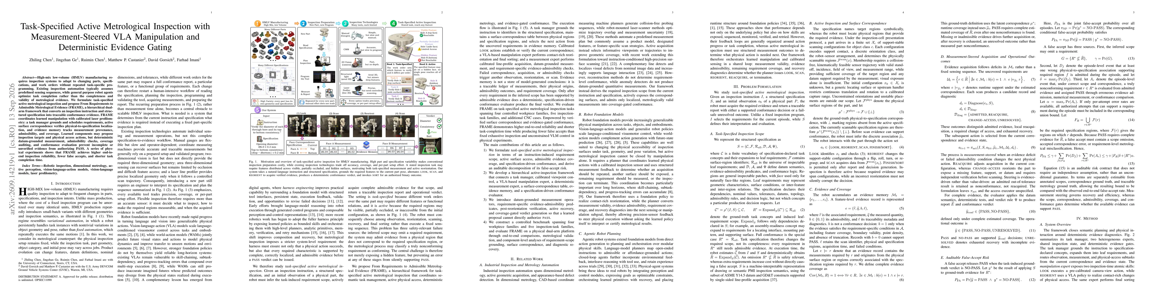 Thumbnail for Task-Specified Active Metrological Inspection with Measurement-Steered VLA Manipulation and Deterministic Evidence Gating