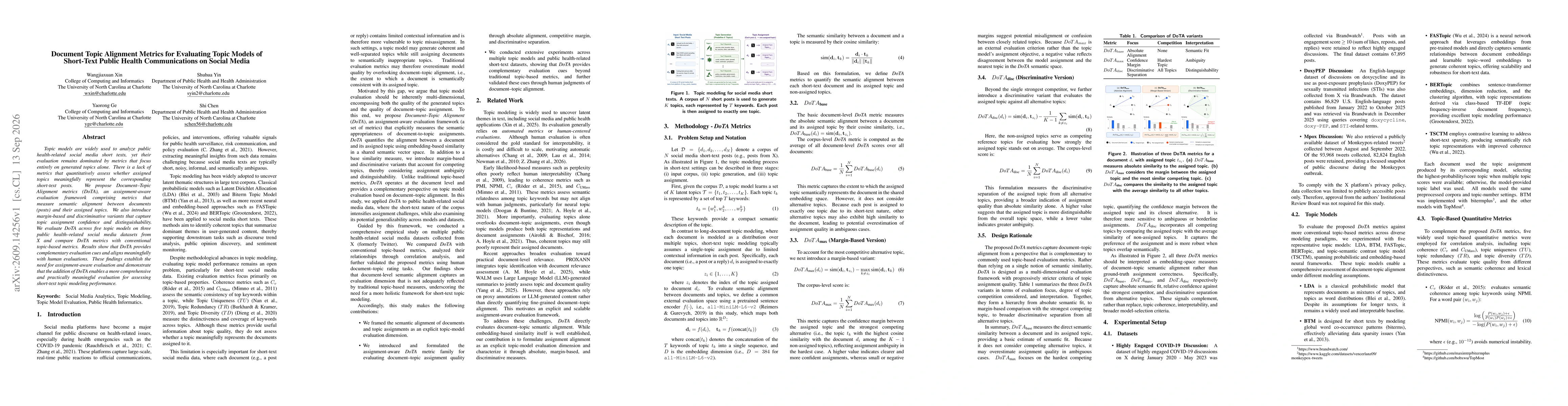 Thumbnail for Document Topic Alignment Metrics for Evaluating Topic Models of Short-Text Public Health Communications on Social Media