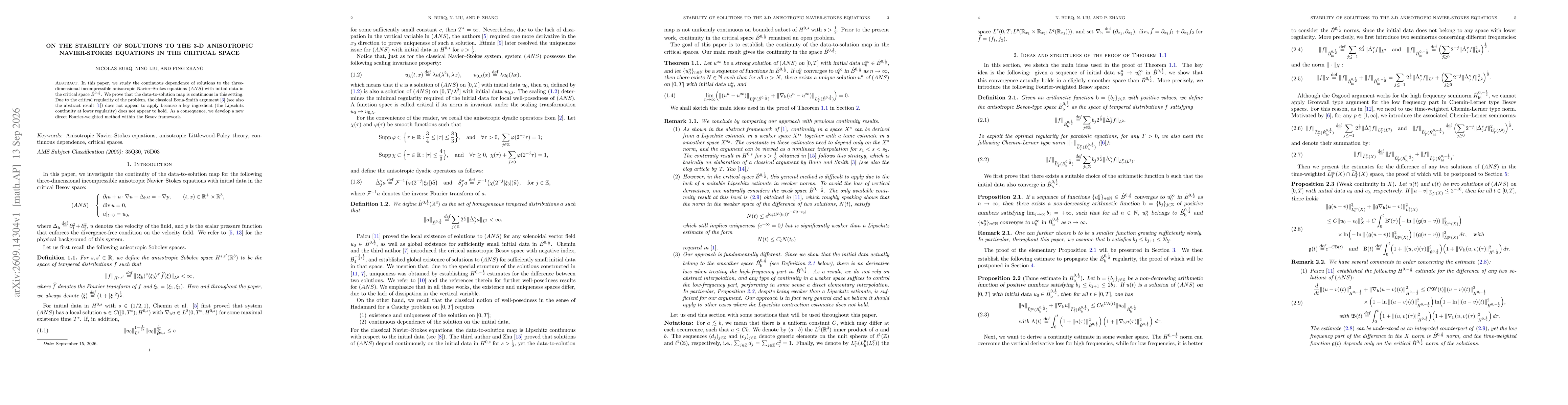 Thumbnail for On the stability of solutions to the 3-D anisotropic Navier-Stokes equations in the critical space