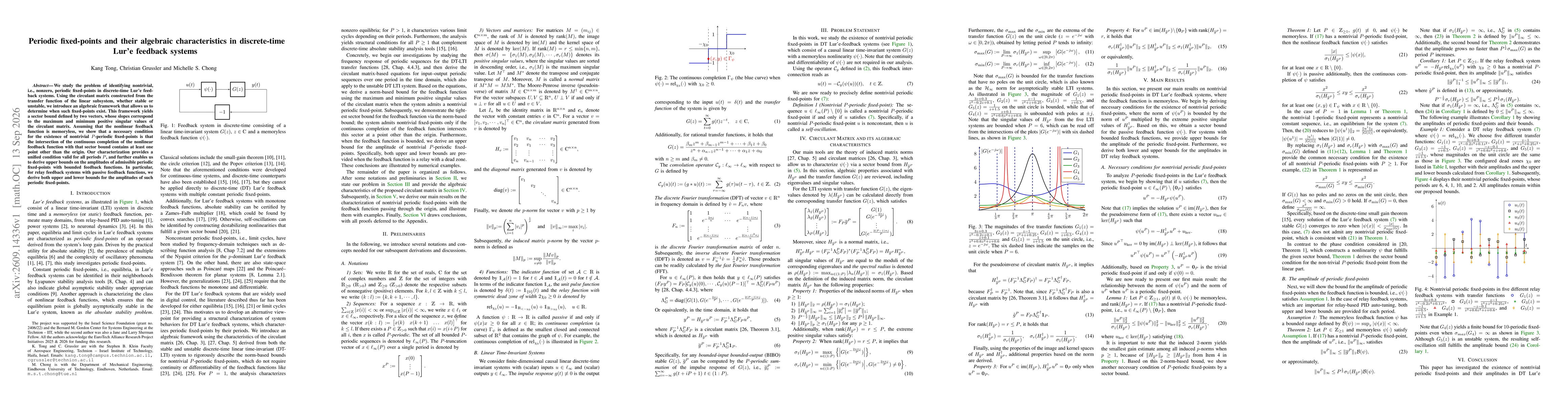 Thumbnail for Periodic fixed-points and their algebraic characteristics in discrete-time Lur'e feedback systems