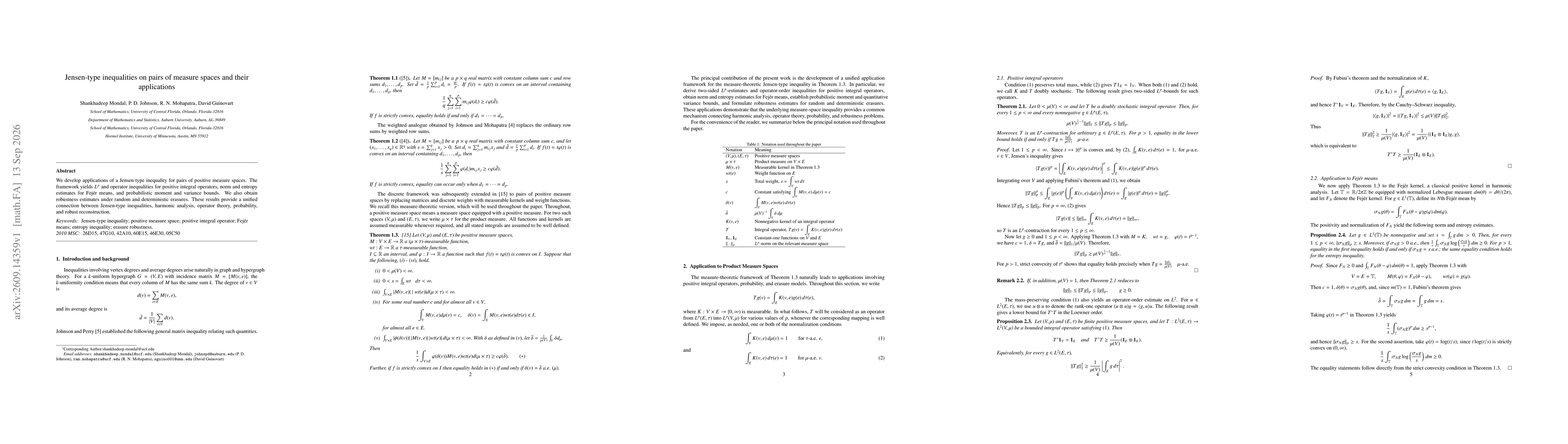 Thumbnail for Jensen-type inequalities on pairs of measure spaces and their applications