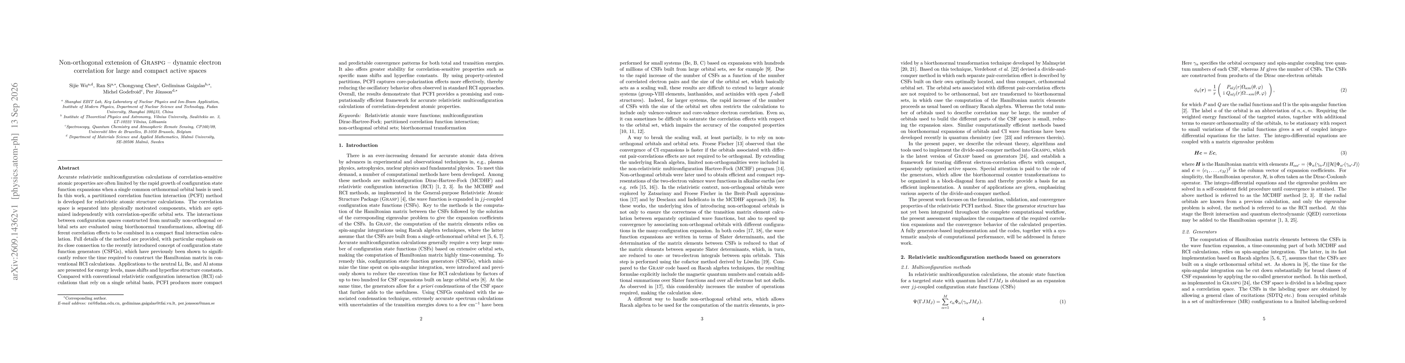 Thumbnail for Non-orthogonal extension of Graspg - dynamic electron correlation for large and compact active spaces