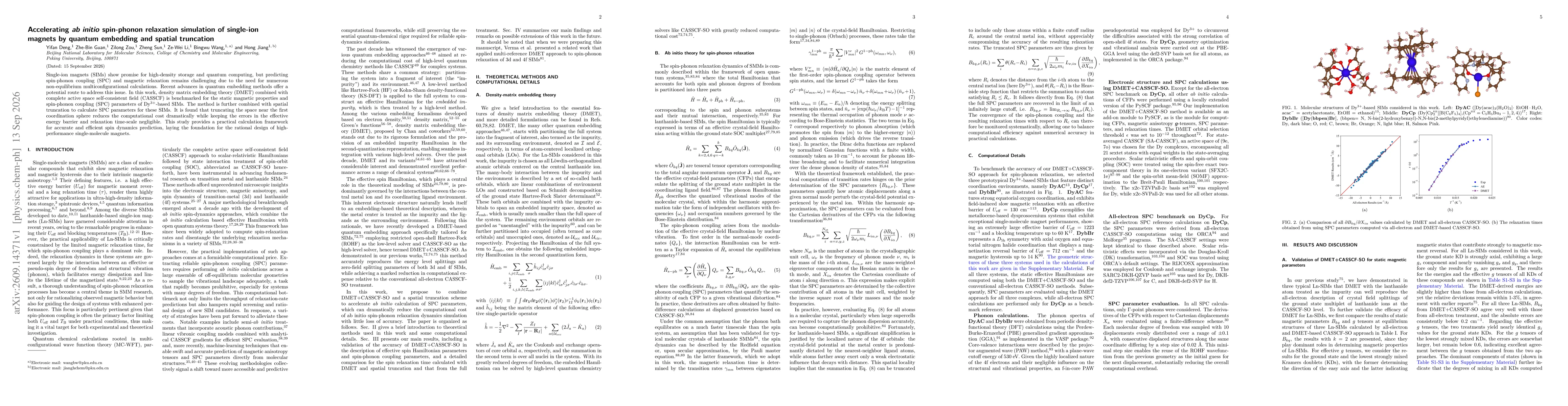 Thumbnail for Accelerating ab initio spin-phonon relaxation simulation of single-ion magnets by quantum embedding and spatial truncation