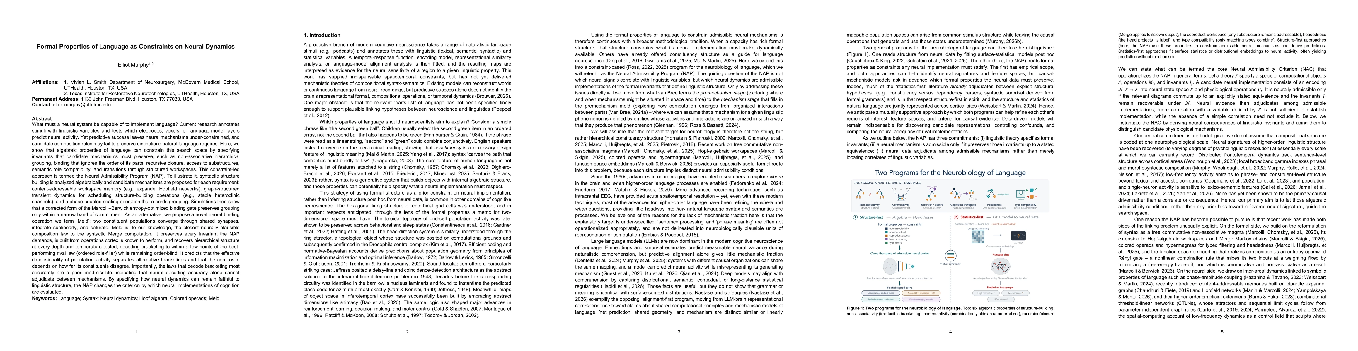 Thumbnail for Formal Properties of Language as Constraints on Neural Dynamics