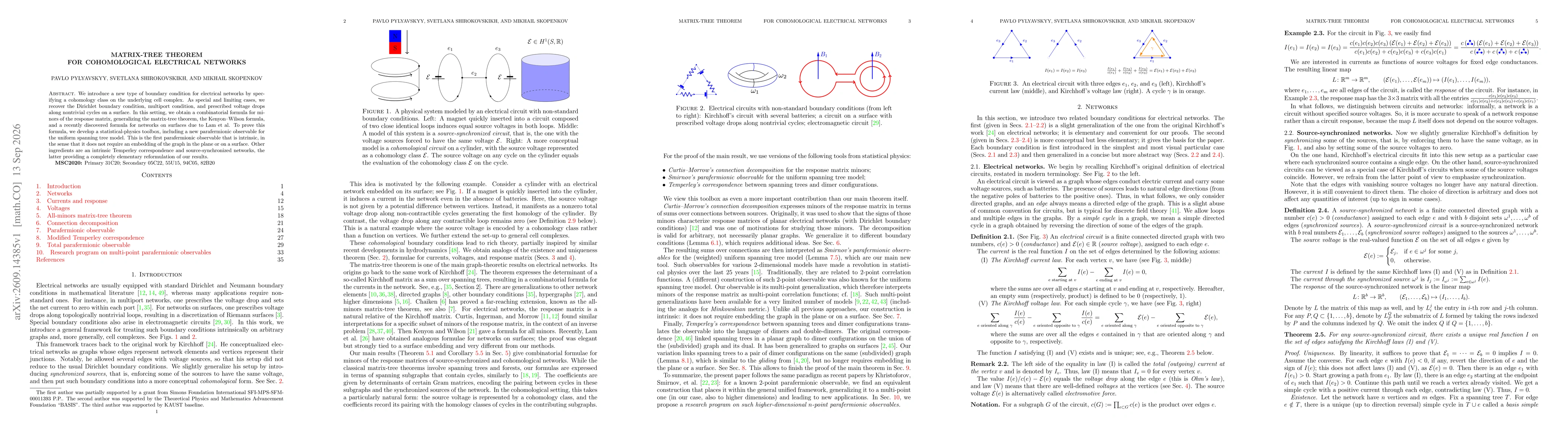Thumbnail for Matrix-tree theorem for cohomological electrical networks