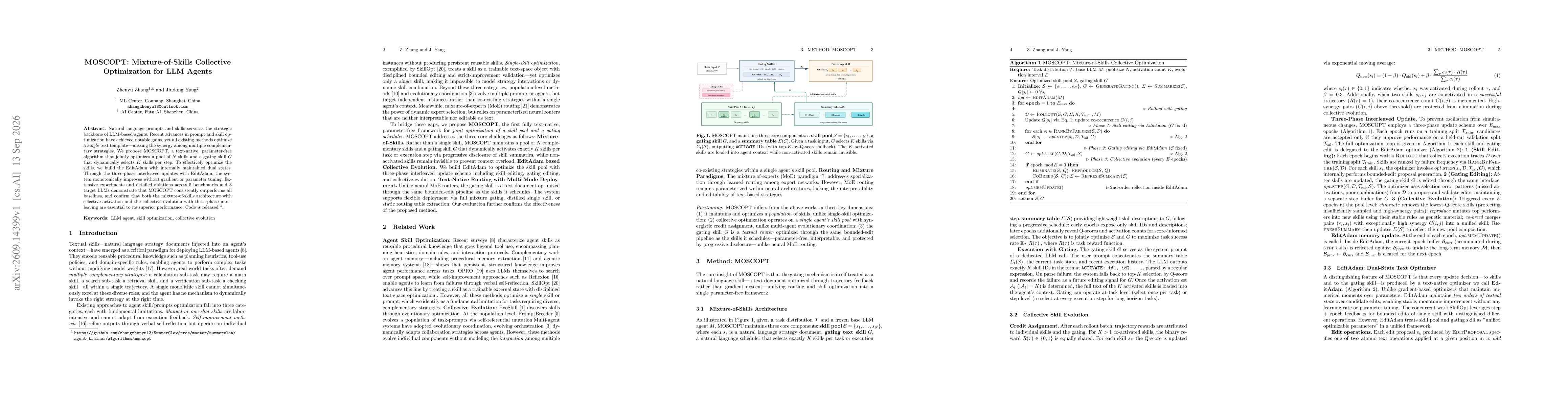 Thumbnail for MOSCOPT: Mixture-of-Skills Collective Optimization for LLM Agents