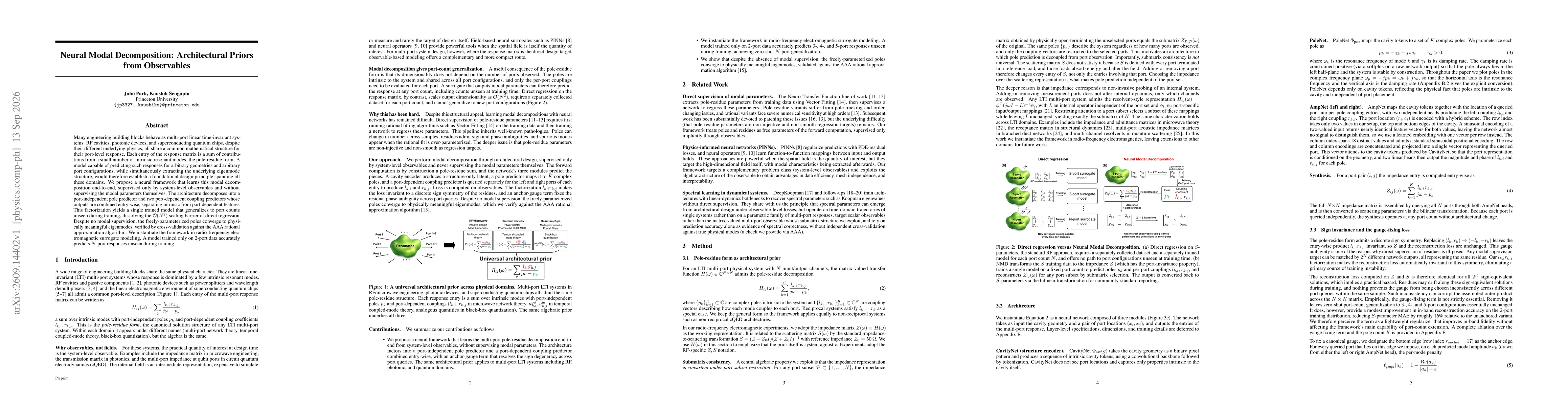 Thumbnail for Neural Modal Decomposition: Architectural Priors from Observables