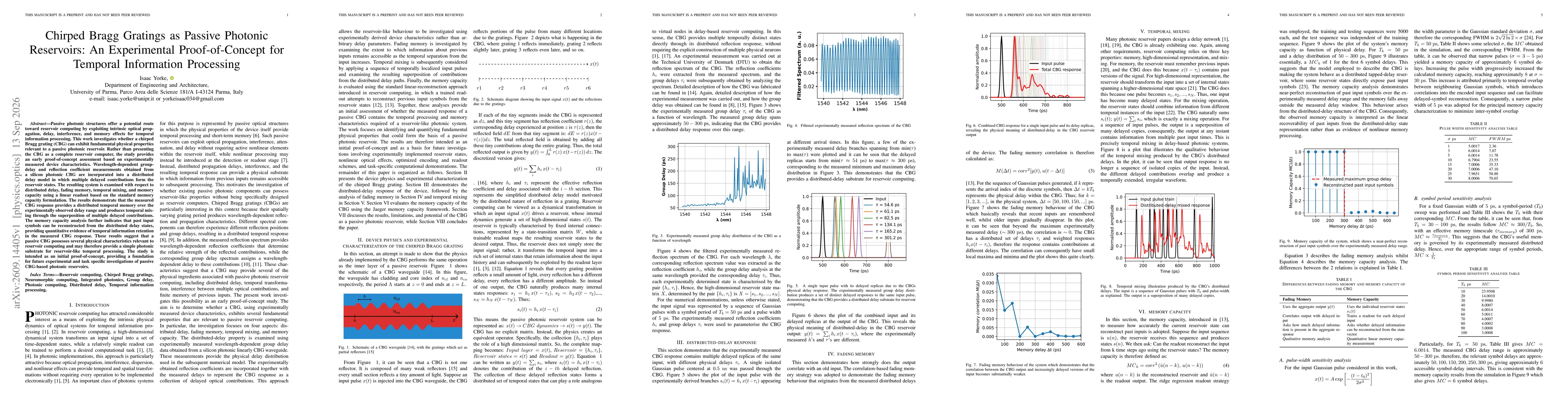 Thumbnail for Chirped Bragg Gratings as Passive Photonic Reservoirs: An Experimental Proof-of-Concept for Temporal Information Processing
