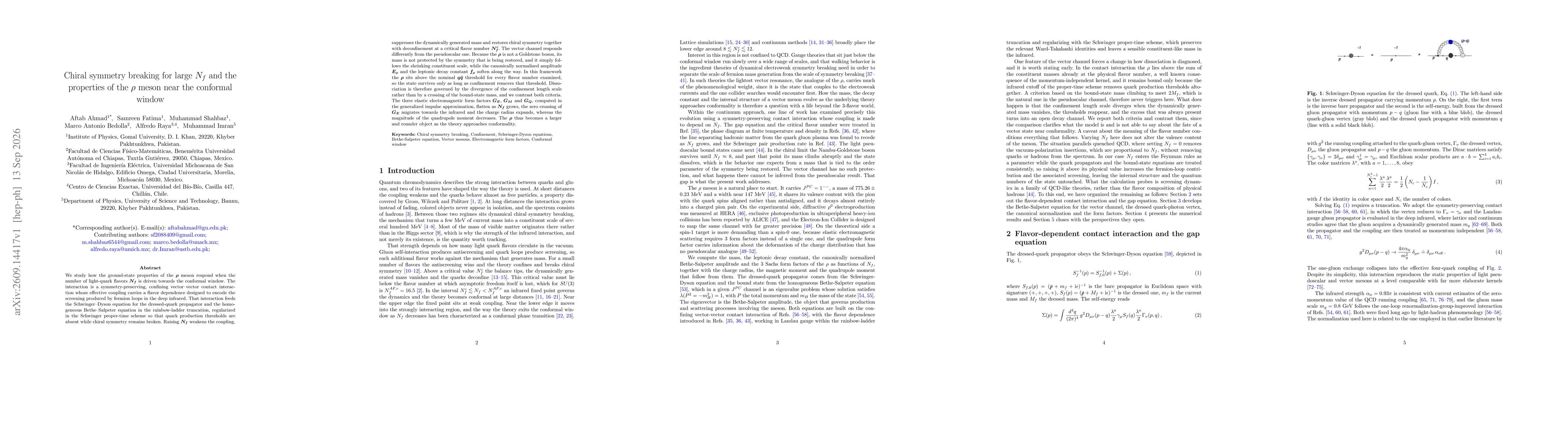 Thumbnail for Chiral symmetry breaking for large "Nf" and the properties of the "rho" meson near the conformal window