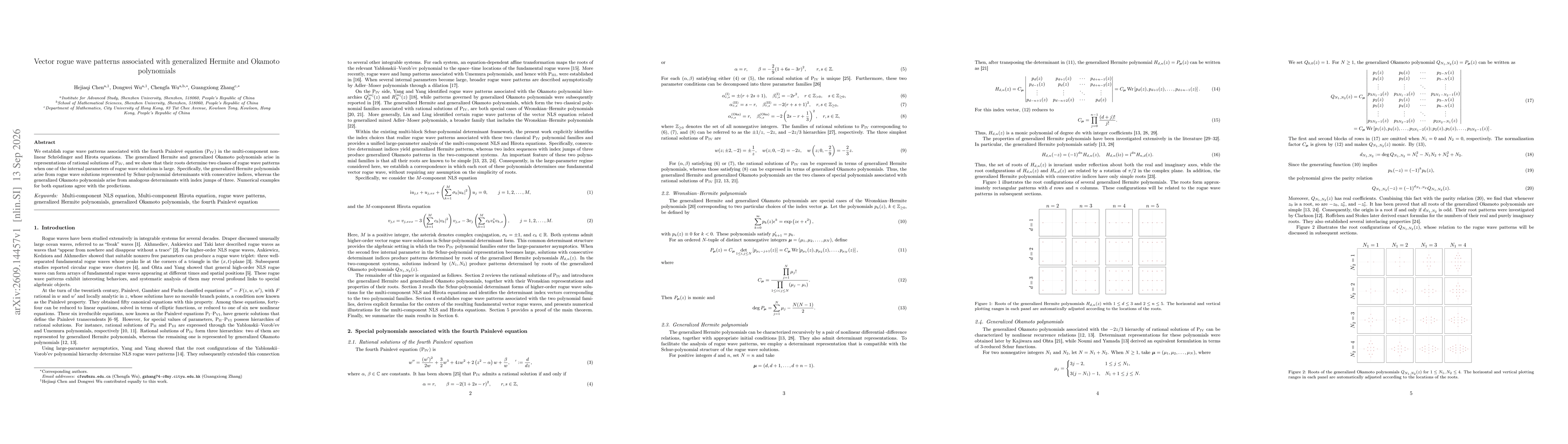 Thumbnail for Vector rogue wave patterns associated with generalized Hermite and Okamoto polynomials