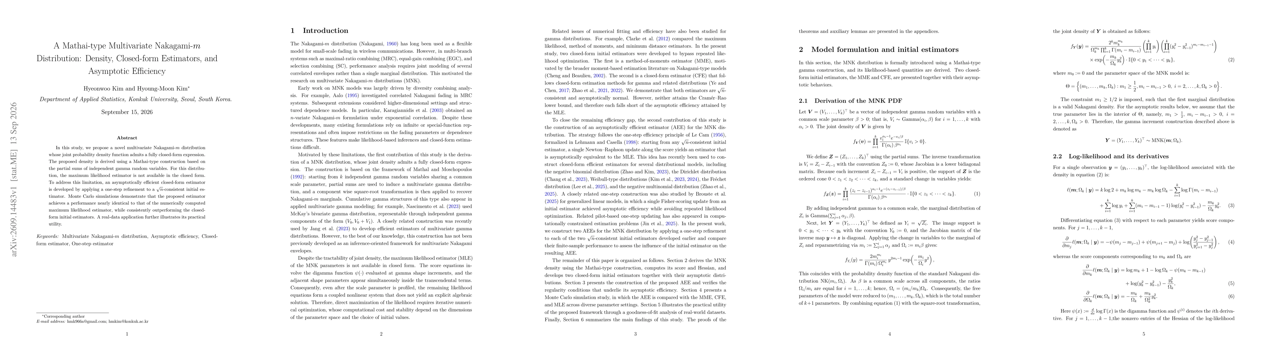 Thumbnail for A Mathai-type Multivariate Nakagami-$m$ Distribution: Density, Closed-form Estimators, and Asymptotic Efficiency