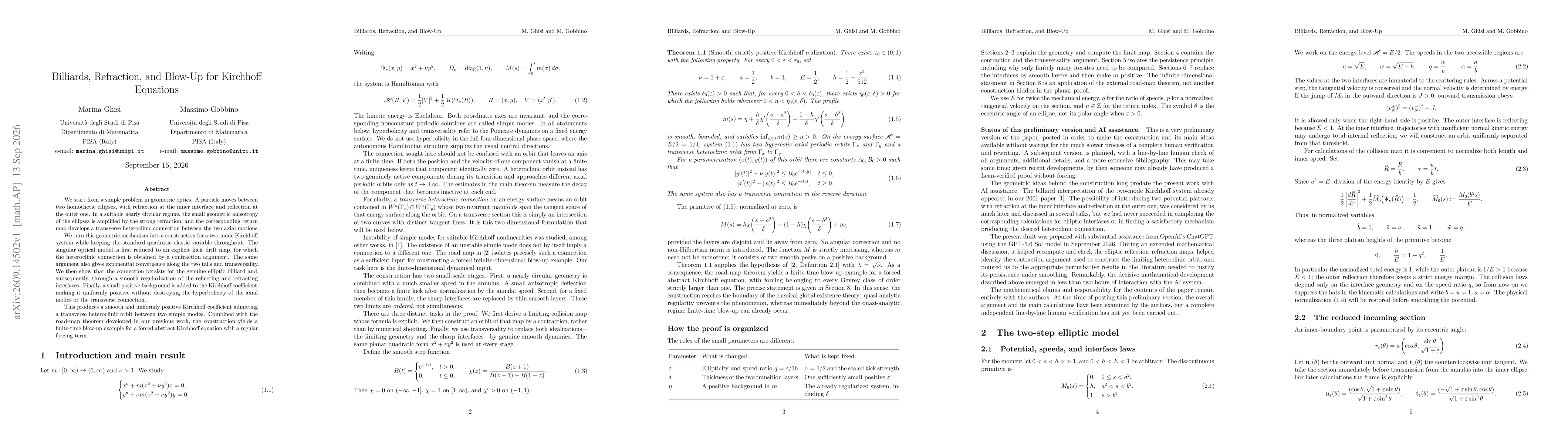 Thumbnail for Billiards, Refraction, and Blow-Up for Kirchhoff Equations