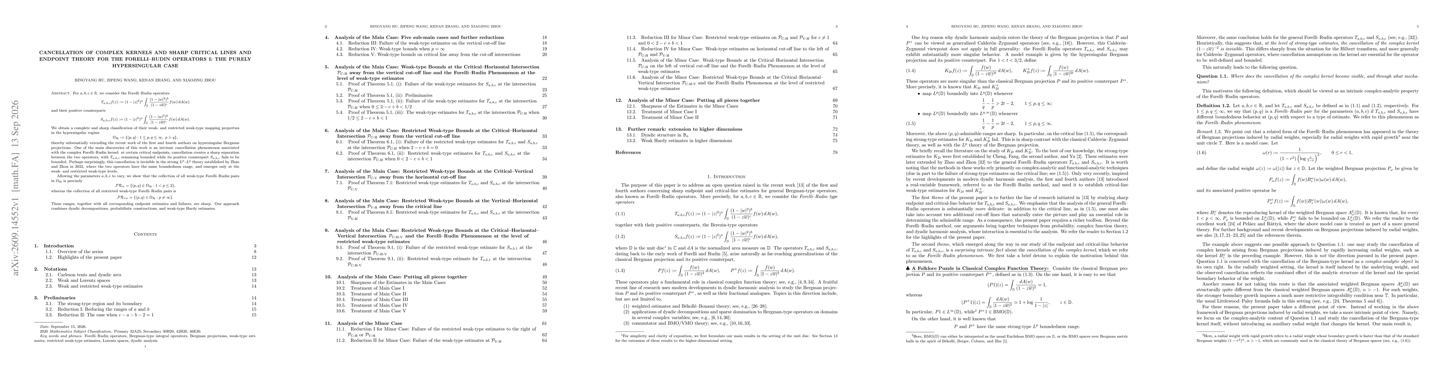 Thumbnail for Cancellation of complex kernels and sharp critical lines and endpoint theory for the Forelli--Rudin operators I: the purely hypersingular case