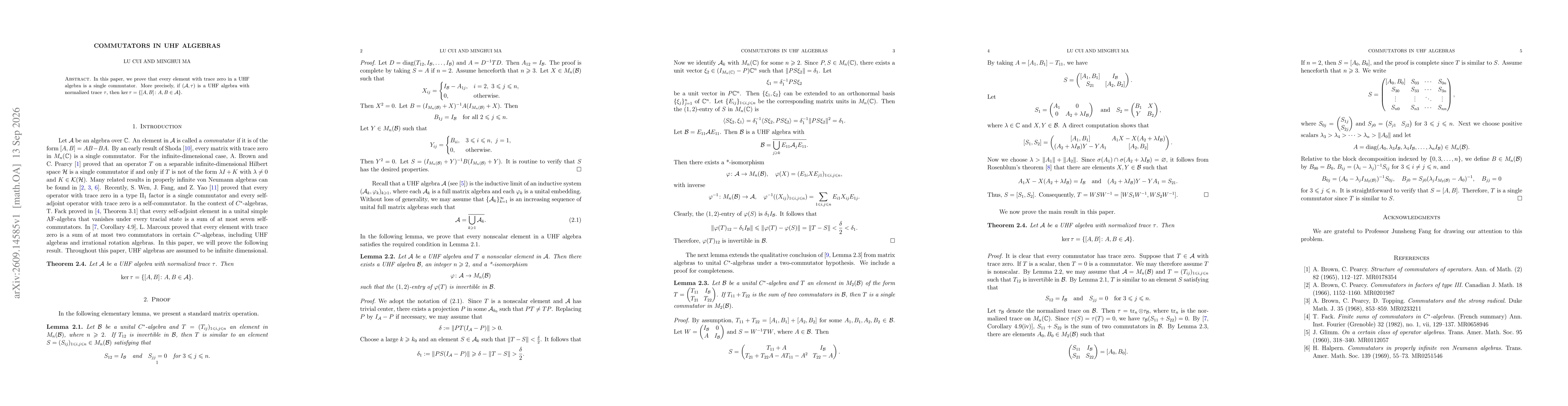 Thumbnail for Commutators in UHF algebras
