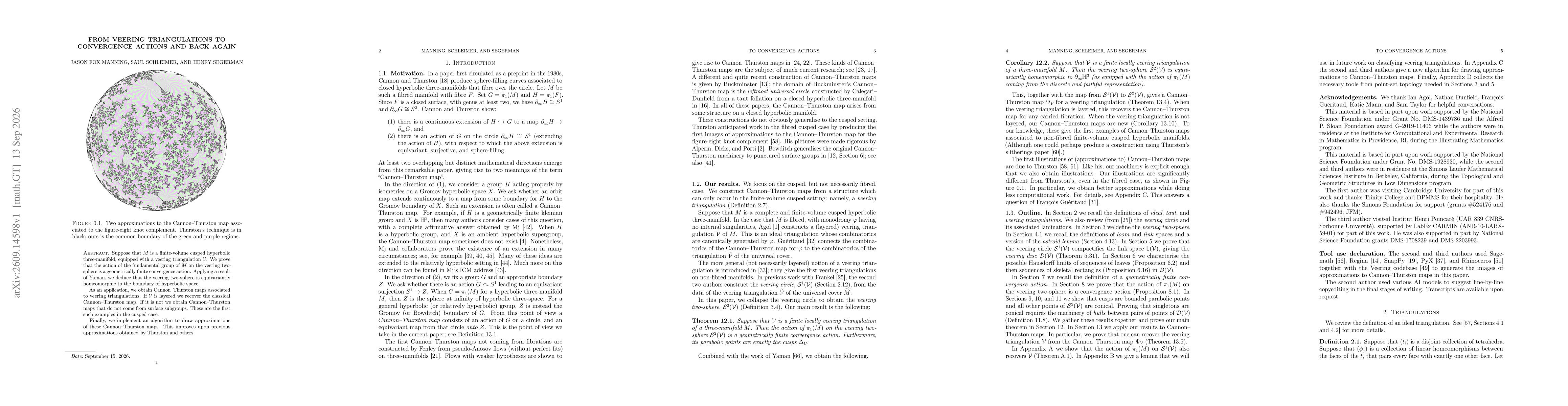 Thumbnail for From veering triangulations to convergence actions and back again