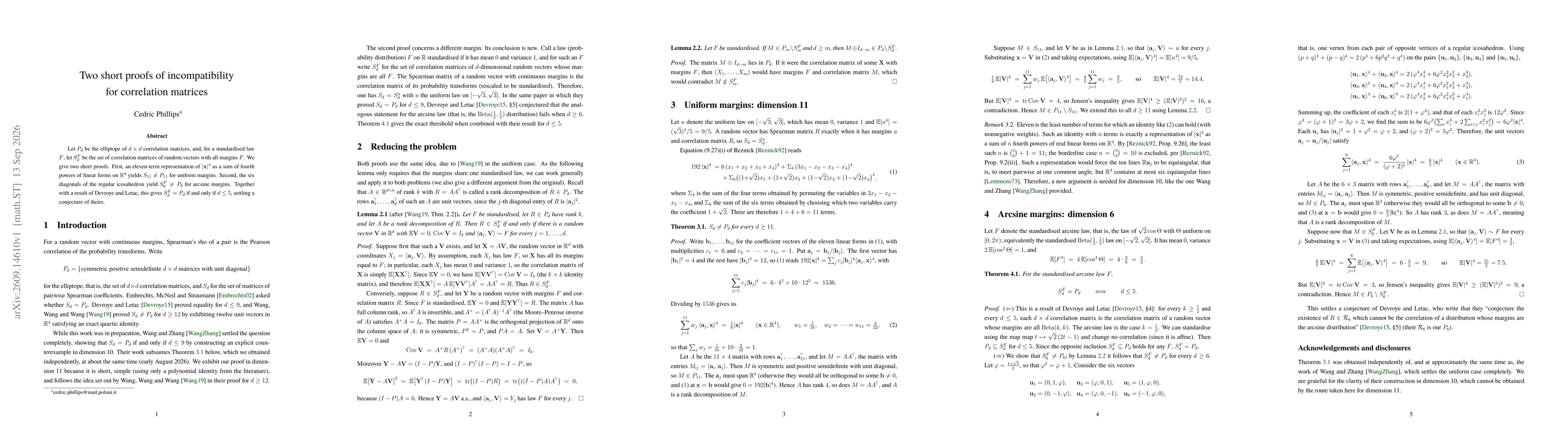 Thumbnail for Two short proofs of incompatibility for correlation matrices