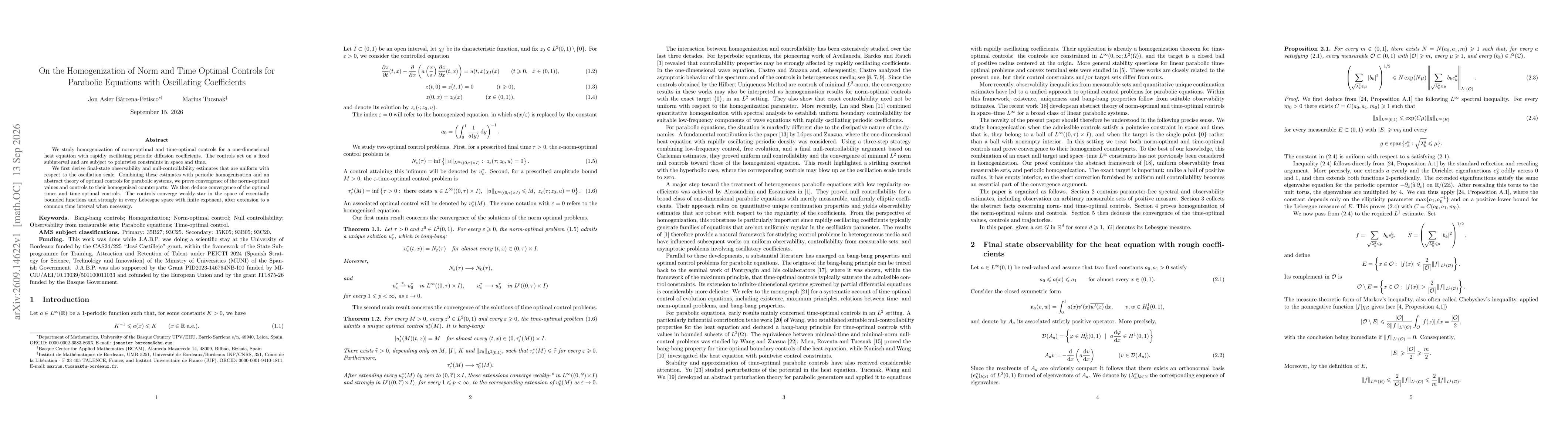 Thumbnail for On the Homogenization of Norm and Time Optimal Controls for Parabolic Equations with Oscillating Coefficients