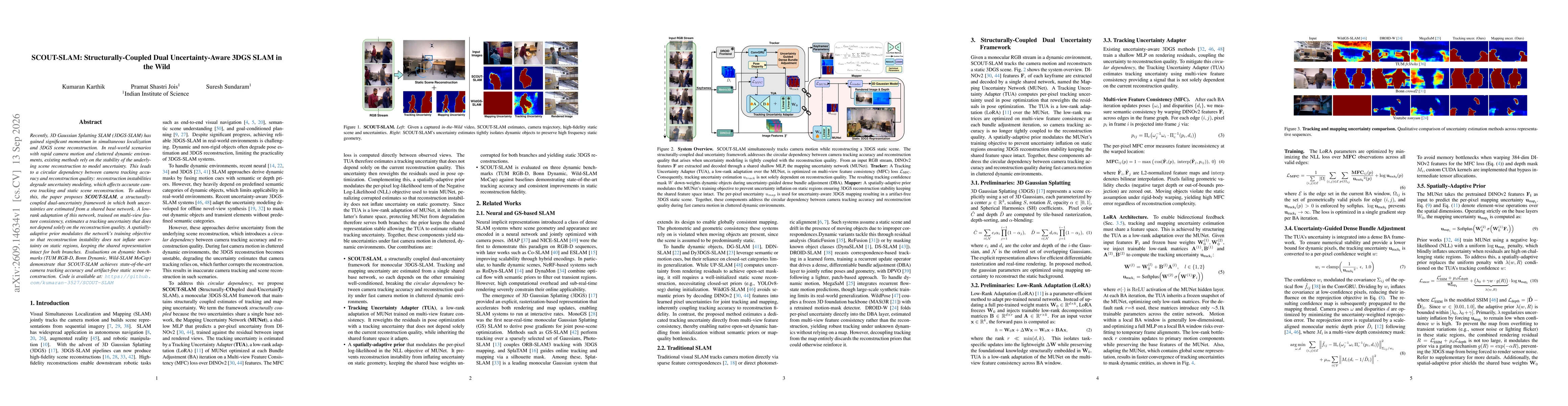 Thumbnail for SCOUT-SLAM: Structurally-Coupled Dual Uncertainty-Aware 3DGS SLAM in the Wild