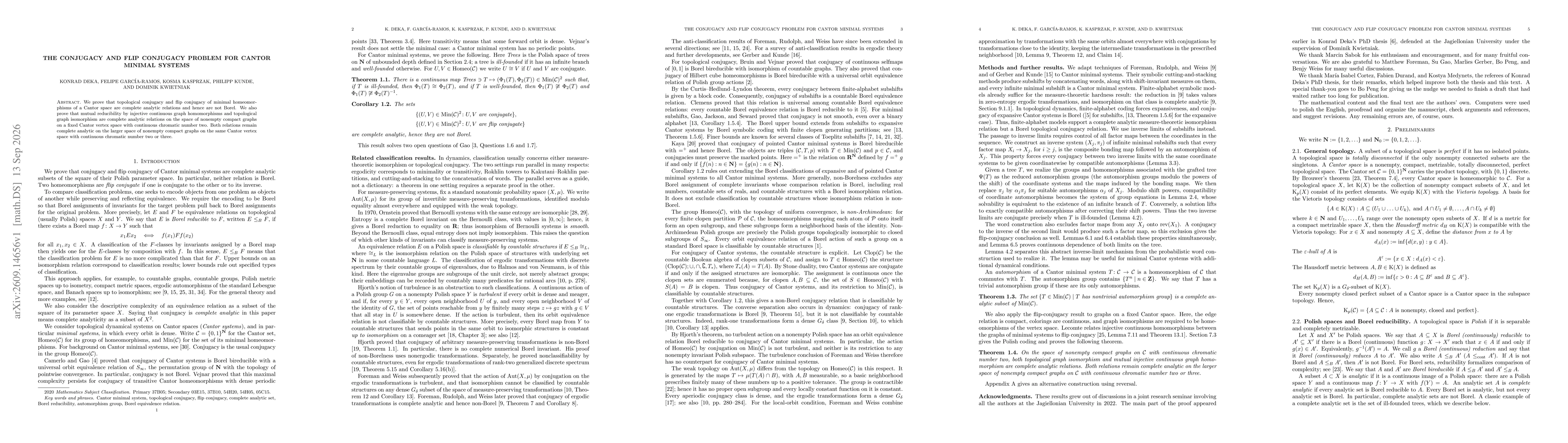 Thumbnail for The conjugacy and flip conjugacy problem for Cantor minimal systems