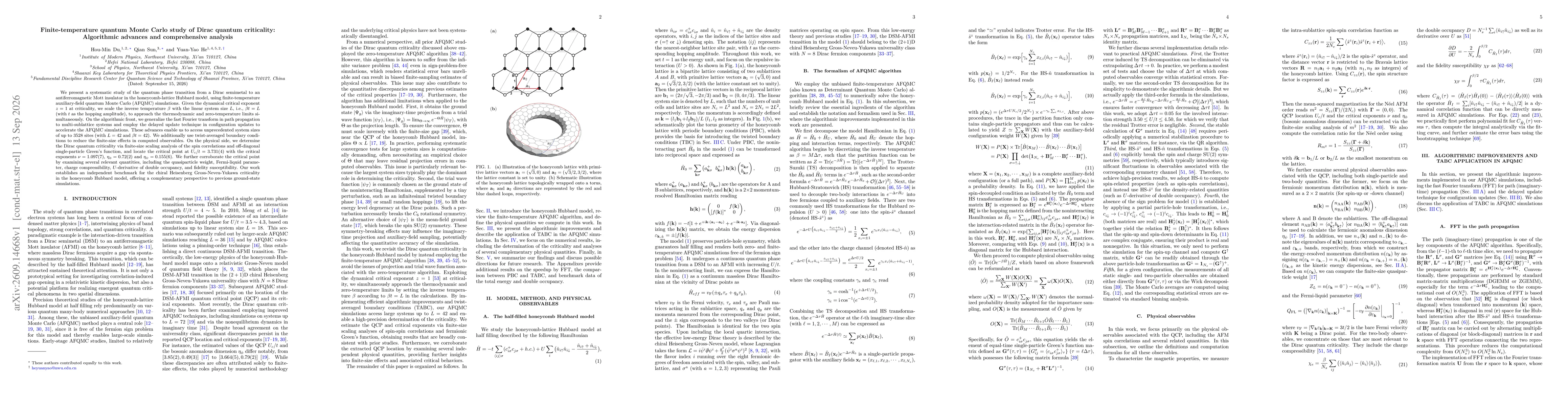 Thumbnail for Finite-temperature quantum Monte Carlo study of Dirac quantum criticality: Algorithmic advances and comprehensive analysis