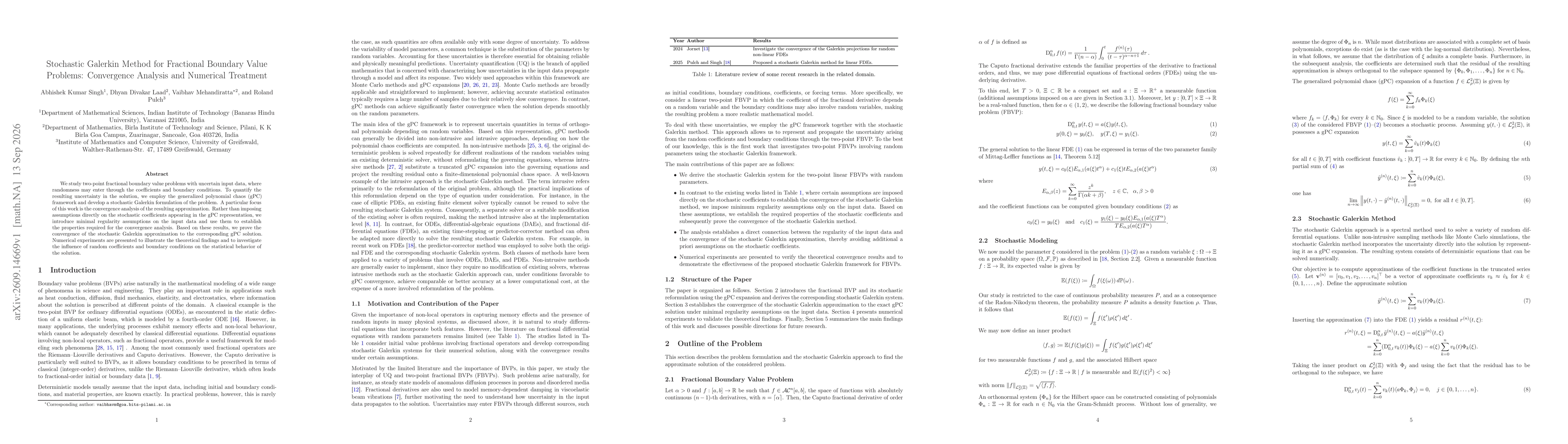 Thumbnail for Stochastic Galerkin Method for Fractional Boundary Value Problems: Convergence Analysis and Numerical Treatment
