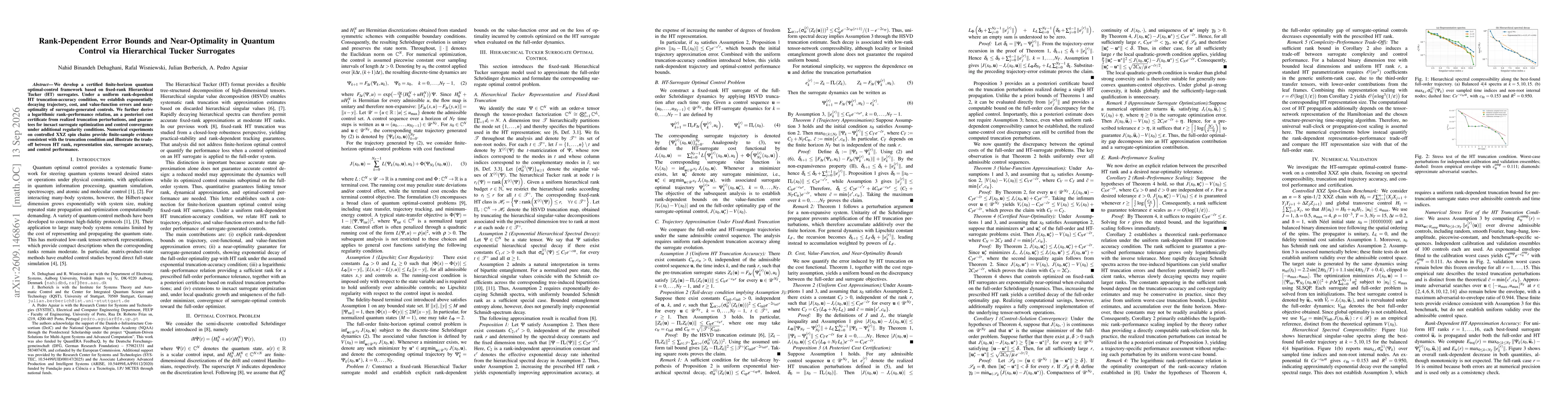 Thumbnail for Rank-Dependent Error Bounds and Near-Optimality in Quantum Control via Hierarchical Tucker Surrogates