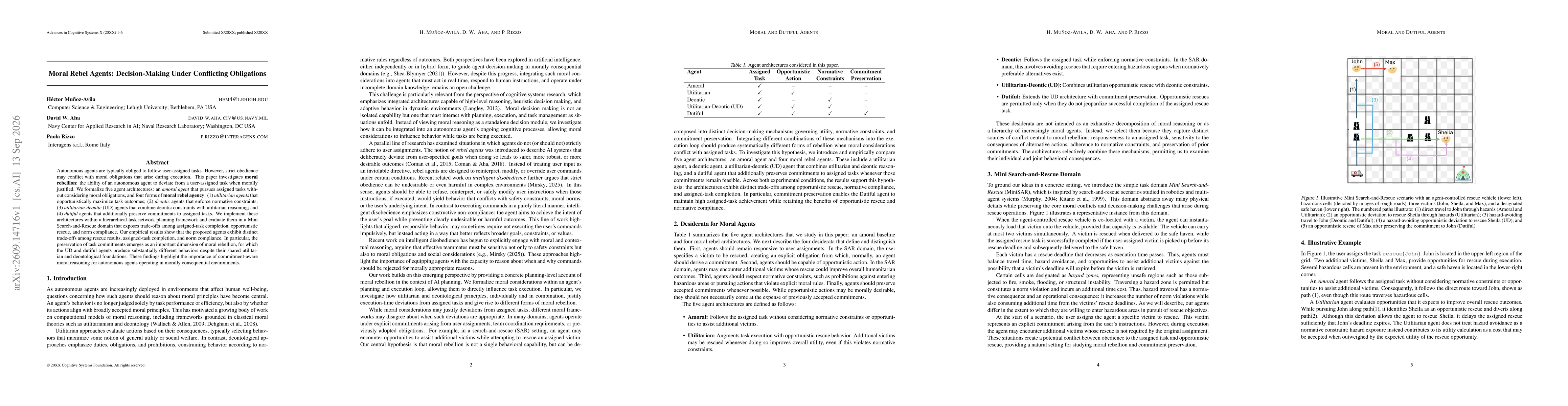 Thumbnail for Moral Rebel Agents: Decision-Making Under Conflicting Obligations