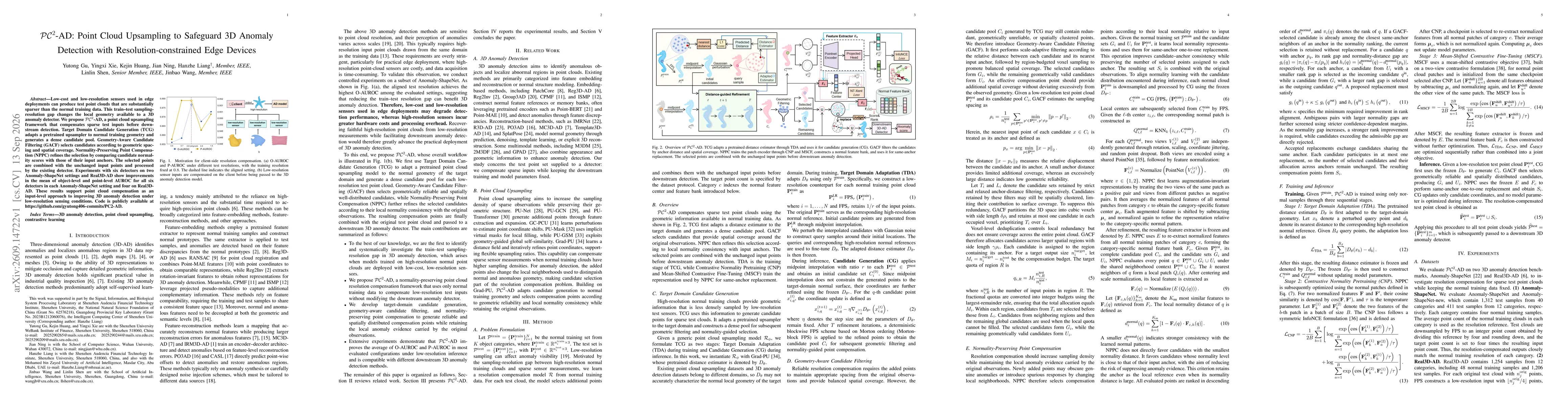 Thumbnail for PC$^2$-AD: Point Cloud Upsampling to Safeguard 3D Anomaly Detection with Resolution-constrained Edge Devices